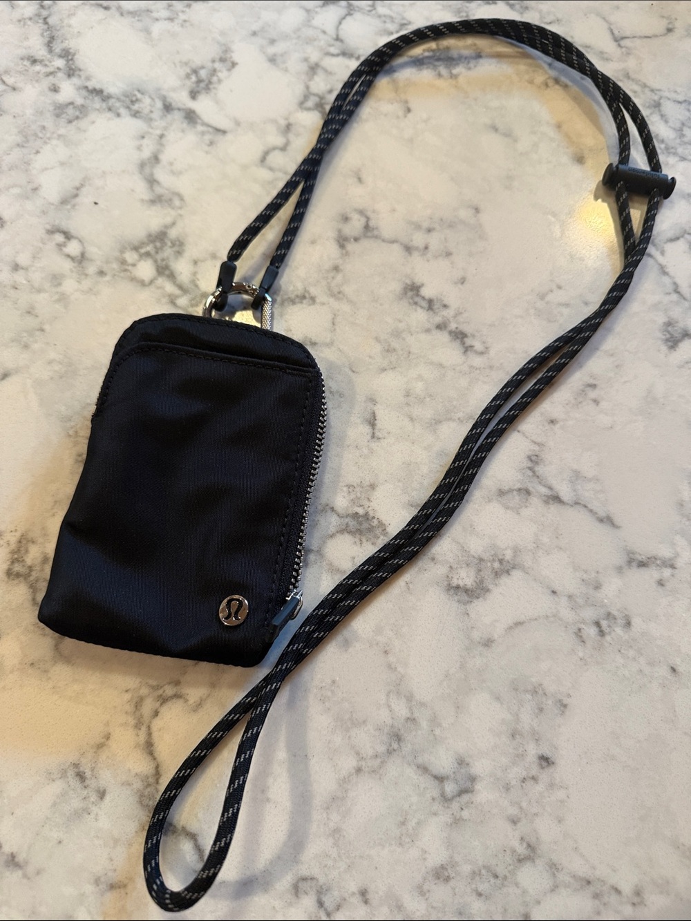 lululemon Black Wearable Card & Key Pouch with Adjustable Cord